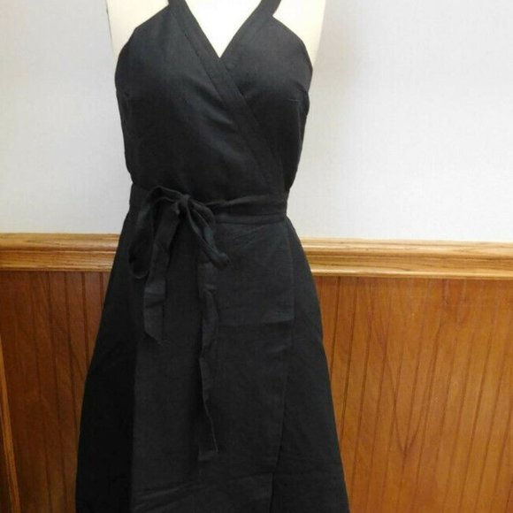 J. Crew Dresses & Skirts - J.Crew linen wrap dress black J4732